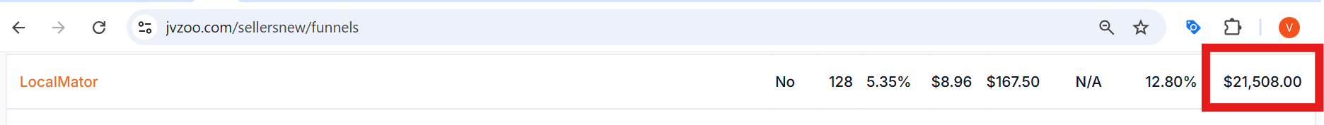 Localmator JVZoo revenue screenshot